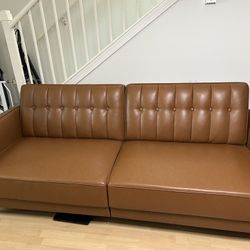 Excellent Condition Convertible Sofa 81.5” Faux