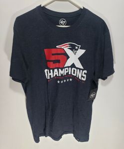 47 Brand New England Patriots 5x Super Bowl Champions Short Sleeve Tshirt Size L