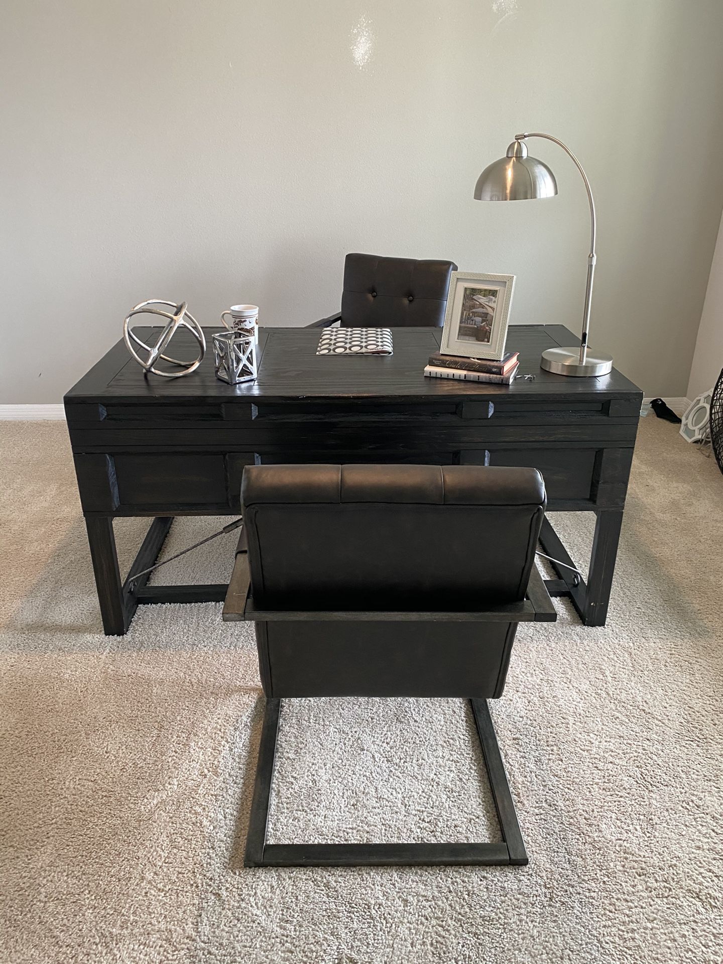 Desk w/ 2 Chairs - Used Only For Staging Purposes To Sell a House