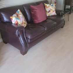 Burgundy Leather Sofa