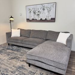 FREE DELIVERY Living Spaces Gray Sectional Couch Sofa Grey