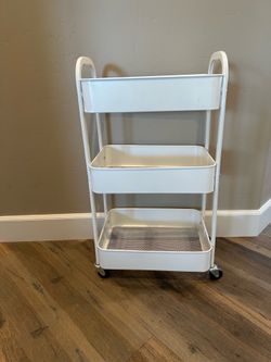3-tier metal rolling utility cart