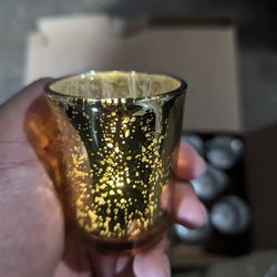 Glass Votive Candle Holder with  Tea Lights