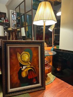 1969 Vintage Mid Century Modern "El Conquistador" Framed Art Print- Signed Tom Bernard