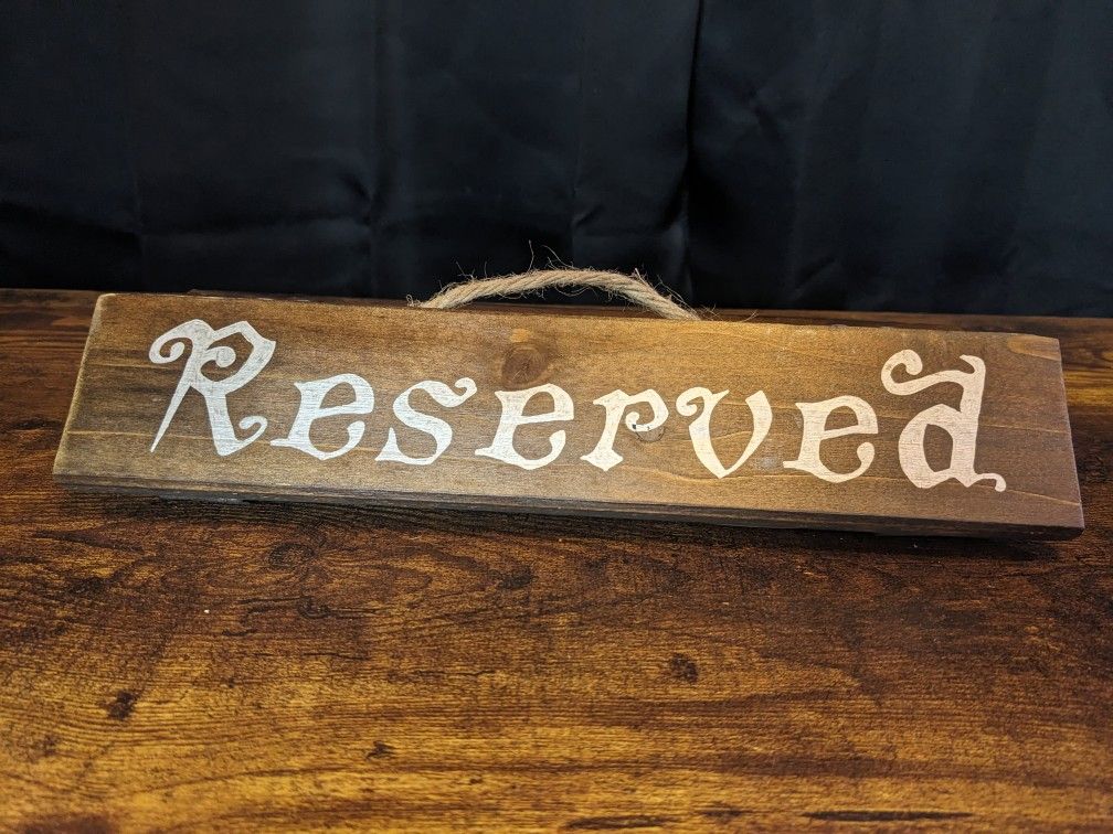 "Reserved" Seating Signs, 4 Total