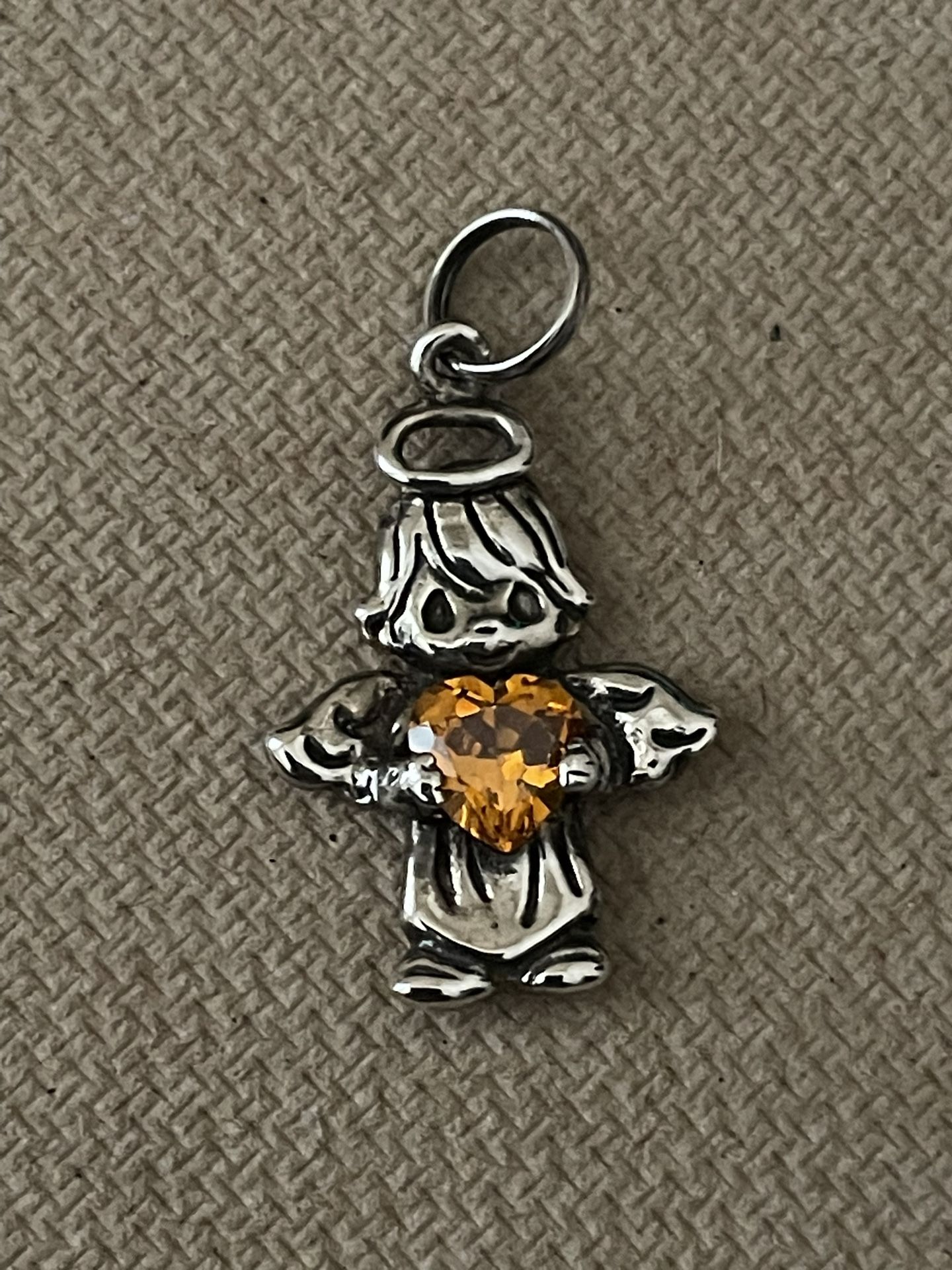 Vintage Precious Moments Angel Charm Pendant Yellow Birthstone November - New