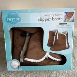 Restore Style Women Memory Foam Slipper Boots/medium9-10/nib