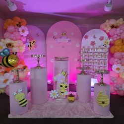 Backdrop balloons abejita