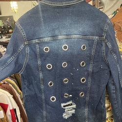 Men’s denim jacket, size small and medium available store pick up