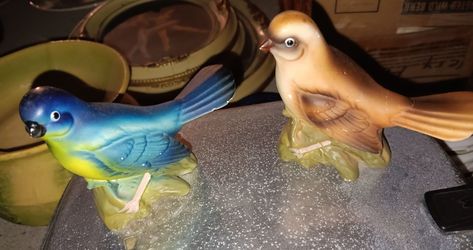 Ceramic Bird Figurines Set of Two