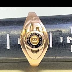 10k Yellow Gold Spinner "18" Signet Ring Size 4.5, 6mm Band, No Stone
