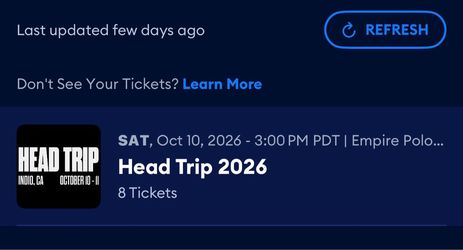 Head Trip tickets. Unregistered. $420!!