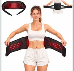 Red Light Therapy Vibration Belt, 176 LEDs, 660nm & 850nm, Back Support
