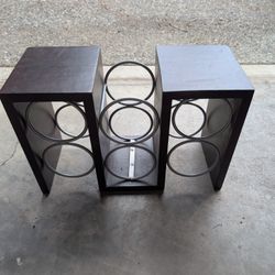 6 Bottle Wood Metal Wine Rack