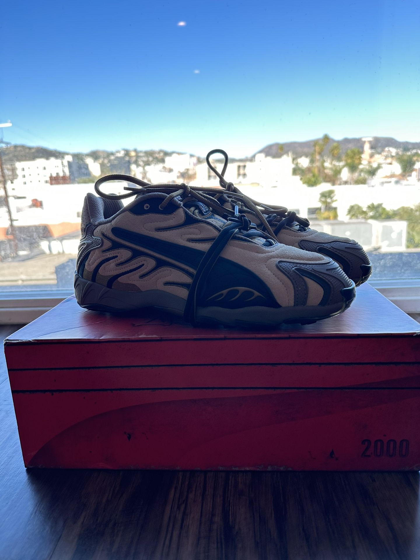 ASAP Rocky Inhale Leopard Sneaker In Toasted Almond And Puma Black 