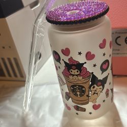  Glass Cups With Decorative Lids 