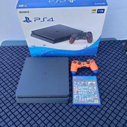 Grand theft auto 5 GT5 With 1 Controller. All cables Open BOx New Conditions PS4 Slim 1TB Playstation 4 Slim 1,000GB $220! The lowest. $15 per Extra G