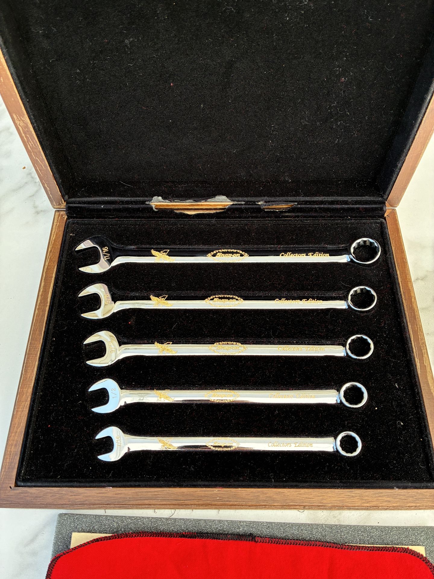 Snap-On Collectors Wrench Series 5pc SAE (7/16"-11/16") 24KT Gold Engraved