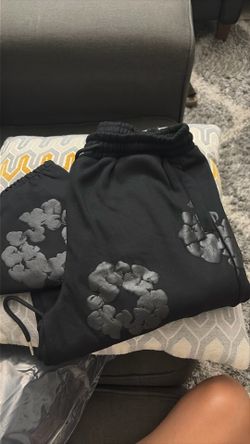 New With Tags black Denim Tears floral sweatpants