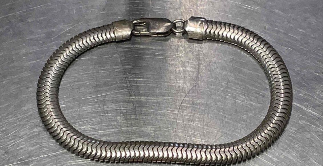 925 Silver Flattened Snake Chain Bracelet