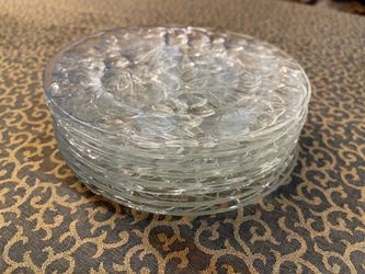 Glass Fruit Salad/Desert Plates, Set of Eight (8)