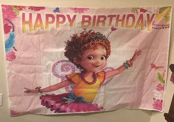 Fancy Nancy happy birthday banner 60x40