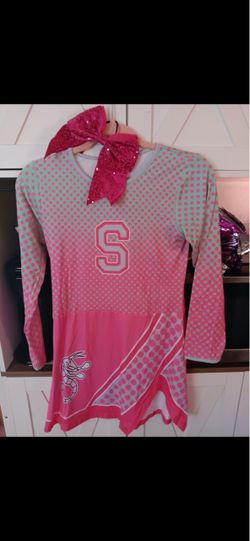 Girls Cheerleading Uniform Dress with Bow