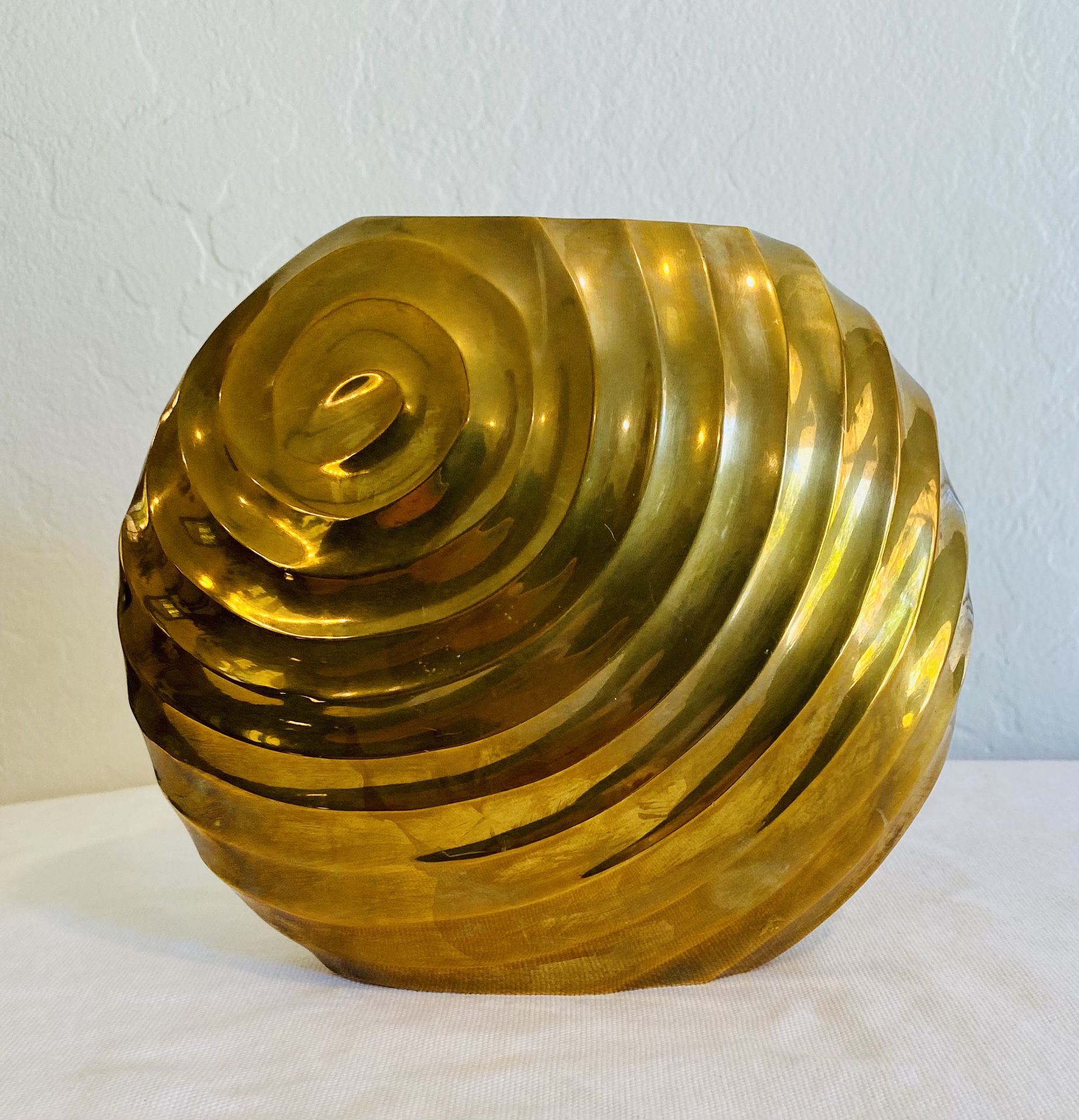 vintage art deco solid brass vase