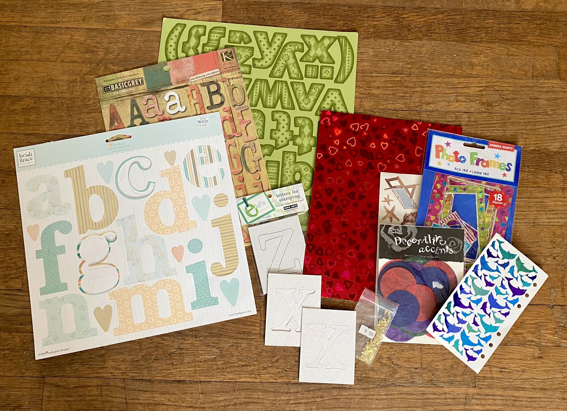 Arts & Crafts Scrapbooking Lot Monogram Punchouts Stickers Photo Frames Stamping