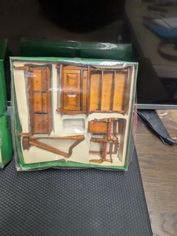 Doll house furniture and tea set