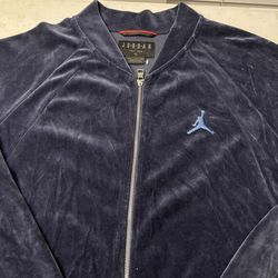 Air Jordan Velour Full Zip Men's Track Jacket Blue