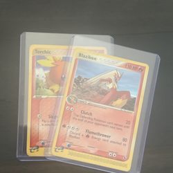Pokemon Cards: Torchic (74) & Blaziken (15)