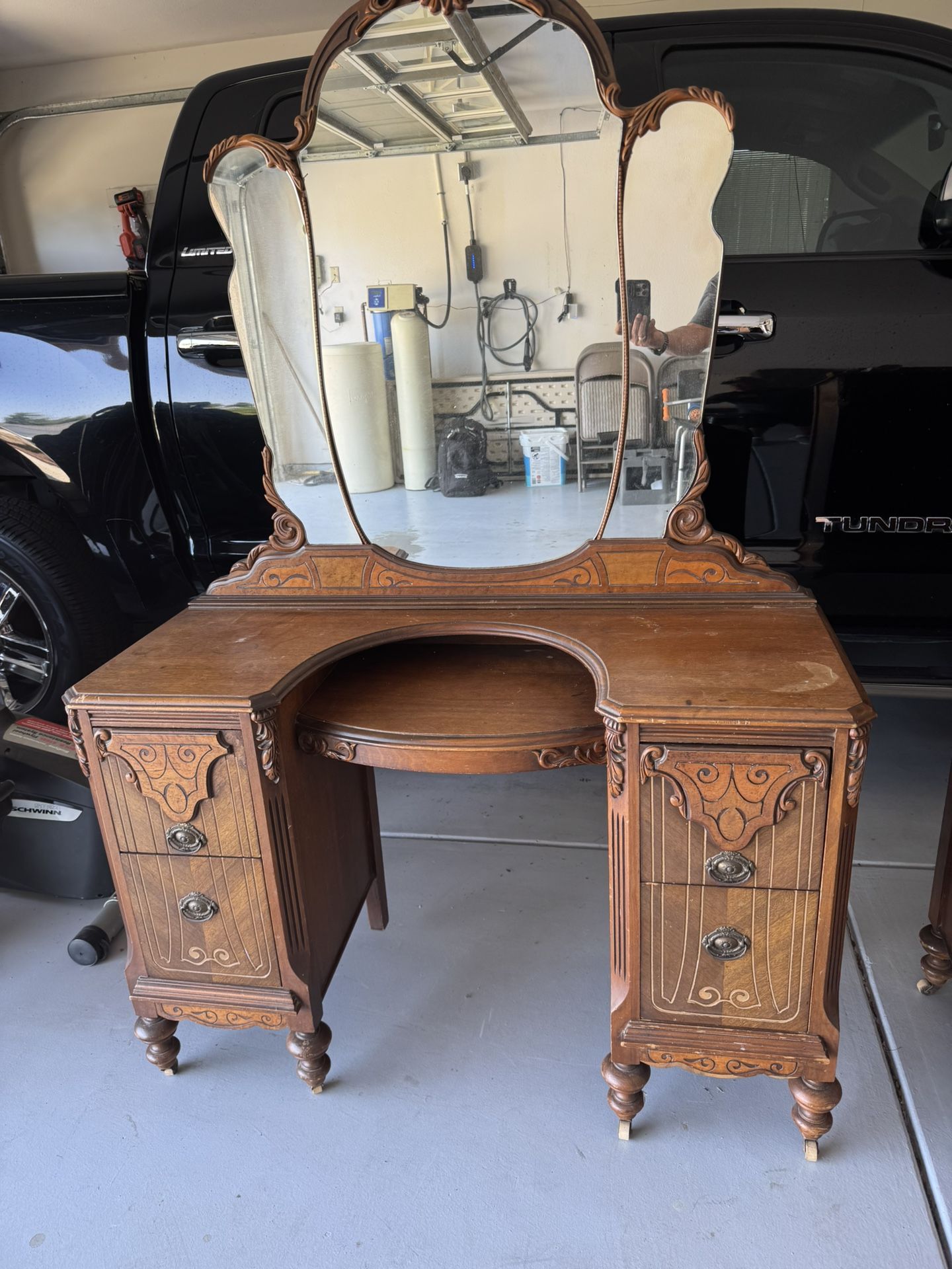 Antique From The 1930 Mural Dresser and Clothes Dresser