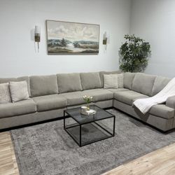 Huge Ashley’s Cream Sectional Couch - Delivery Available 