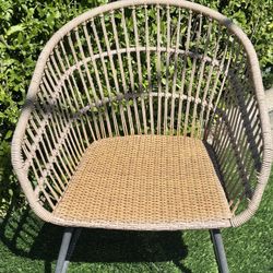 Outdoor Woven Wicker Dining Or Accent Chair