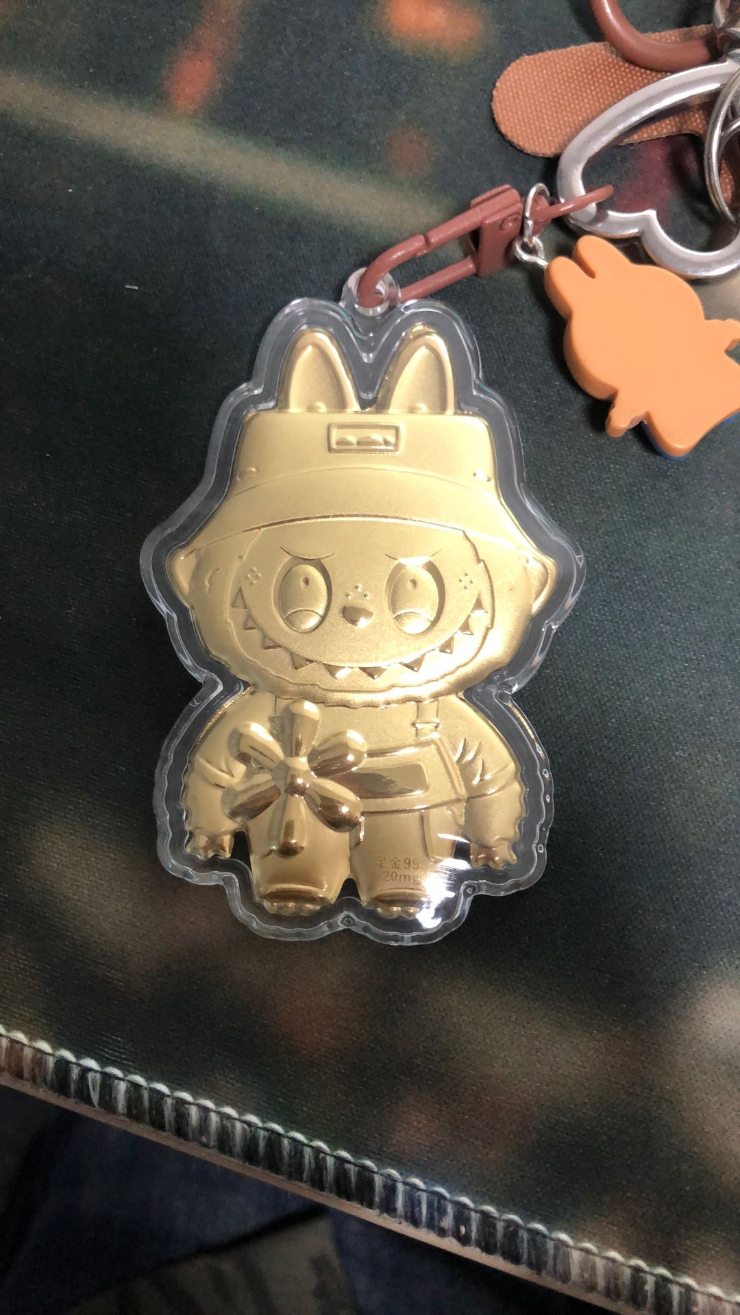 Gold foil key pendant