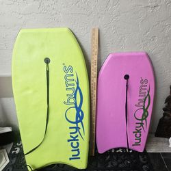 2  LUCKY BUMS BOOGIE BOARDS. $20 SMALL $29 LARGE