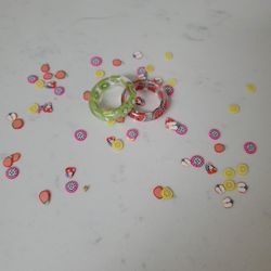 Watermelon And Kiwi Rings (two Piece Set)