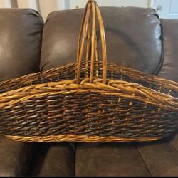 LONG WICKER BASKET WITH HANDLE - SEE DESCRIPTION And 