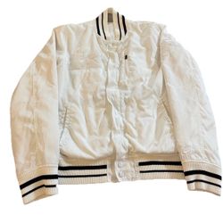 Kentucky Wildcats Nike Jacket Mens M Satin All White Vintage Y2K Zip Varsity