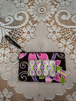 Vera Bradley zippered ID holder. Insert ID from the inside and zip up