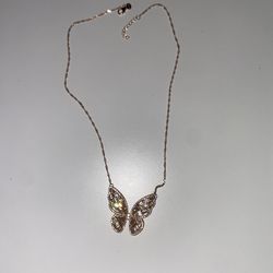 Butterfly Gold Pendant Necklace