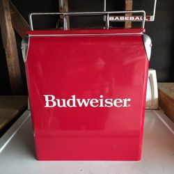 14QT BUDWEISER RETRO METAL COOLER / ICE CHEST
