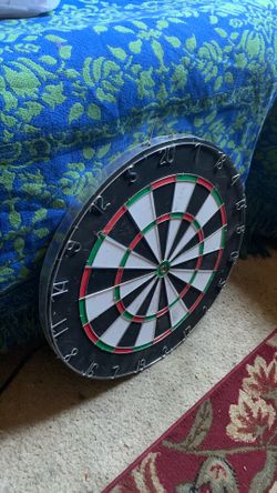 Heavy cork dartboard.
