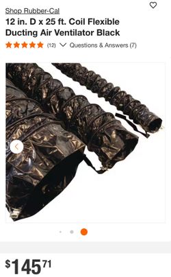 12 inches X 25 feet Coil Flexible PVC Ducting Air Ventilator
