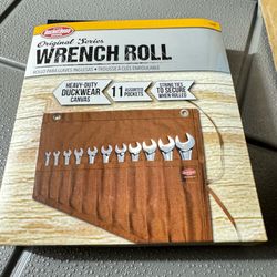 BucketBoss 70003 Tool and Wrench Set Roll with 11 Pockets in Brown