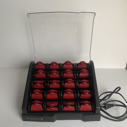 Remington H9096B Ceramic Heated Clip Setter 20 Hair Roller velvet flocked