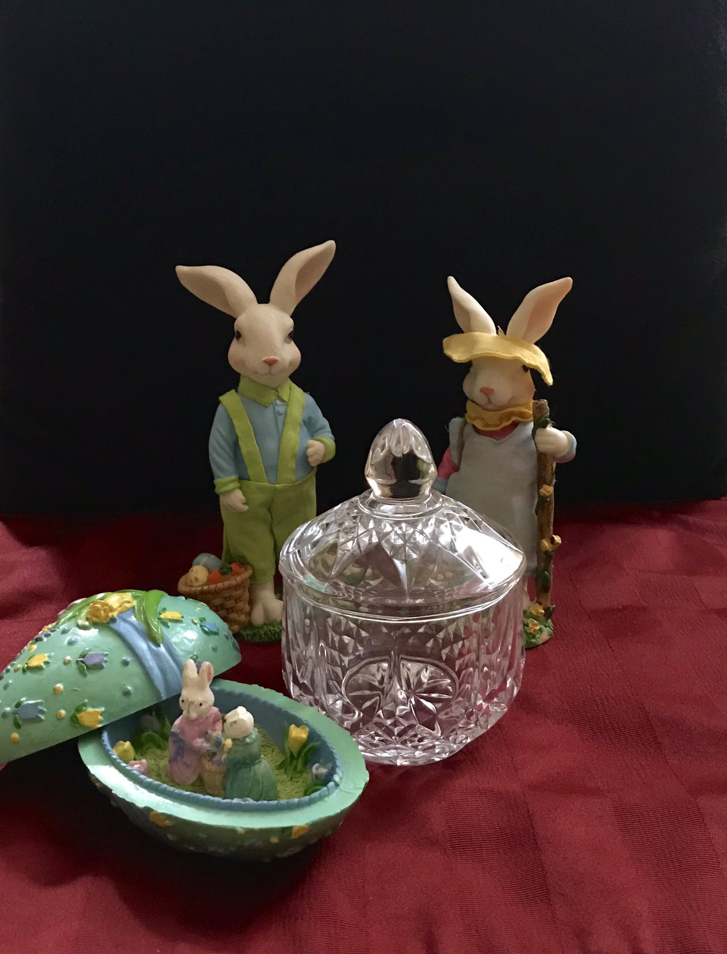 Easter decor (Greenbrier) and candy dish.