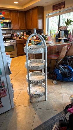4-Tier Metal Basket Stand with Arch Top