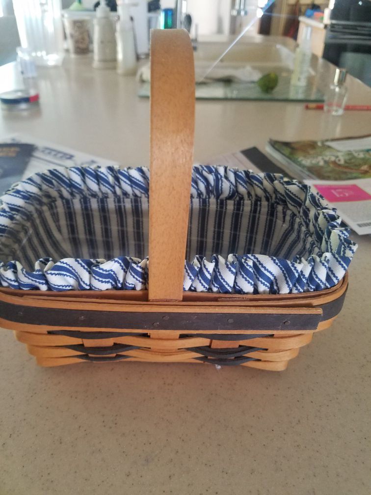 Longaberger basket with liner and plastic protector